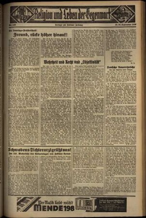 Dritte Ausgabe vom Sonntag, den 20. September 1936.