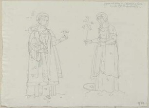 Zwei Figuren aus dem Chor von Sant'Oliva in Cori