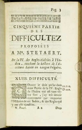 XLIII. Difficulté. - XLVI. Difficulté.