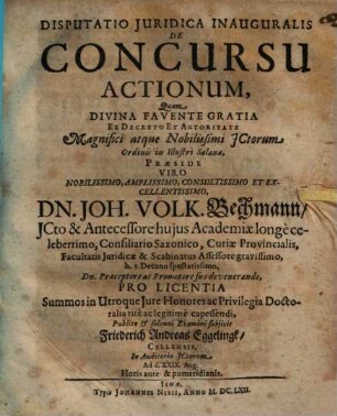 Disp. iur. inaug. de concursu actionum