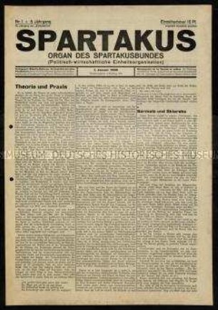Zeitung "Spartakus" 5. Jahrgang 1930