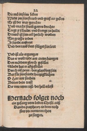 Hernach folget noch ein gesang vom leiden Christi ...