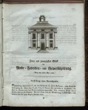 Zwey und zwanzigstes Stück. Prag den 28ten Mai 1788.