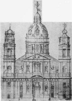 Theatinerkirche St. Kajetan, Fassadenaufriss