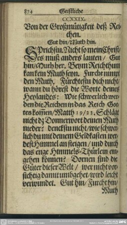 CCXXIX. Von der Großmütigkeit deß Reichen