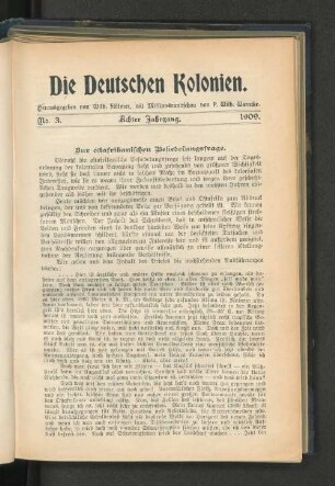 Zur ostafrikanischen Besiedelungsfrage