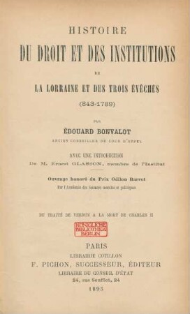 [1]: Du traité de Verdun à la mort de Charles II