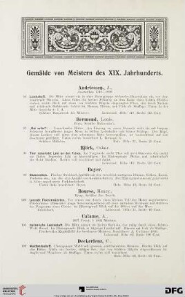 Gemälde von Meistern des XIX. Jahrhunderts (Nr. 96-163)