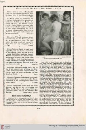 Neue Kunstliteratur - Personal-Nachrichten