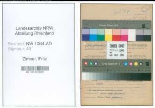 Entnazifizierung Fritz Zimner , geb. 09.06.1914 (Angestellter)
