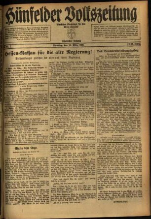 Ausgabe vom Dienstag, den 16. März 1920.