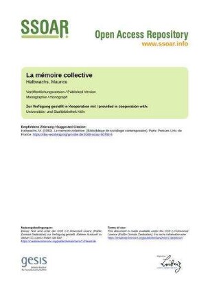 La mémoire collective
