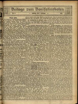 Zweite Ausgabe vom Sonntag, den 09. Februar 1913.