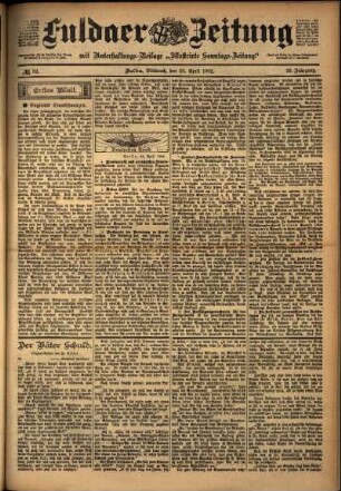 Erste Ausgabe vom Mittwoch, den 23. April 1902.