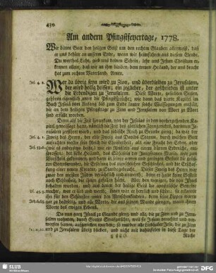 Am andern Pfingstfeyertage, 1778