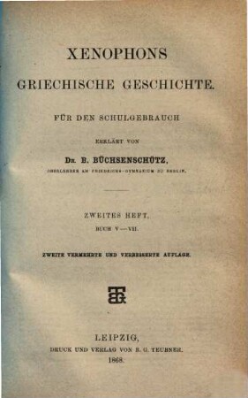 Xenophons griechische Geschichte, 2. Buch V - VII