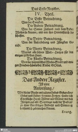 Das Andere Register. Ist eine Anweisung