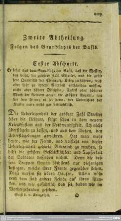 Zweite Abtheilung. Folgen des Grundsatzes der Basis