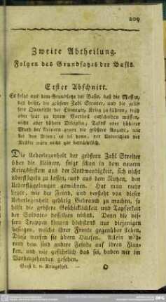 Zweite Abtheilung. Folgen des Grundsatzes der Basis