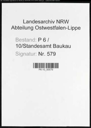Sterberegister Standesamt Herne-Baukau (II)