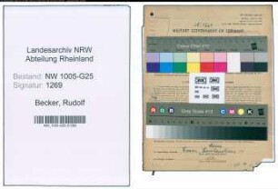Entnazifizierung Rudolf Becker , geb. 06.01.1893 (Handelsvertreter)