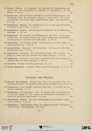 Schmuck und Münzen (Nr. 608-659)