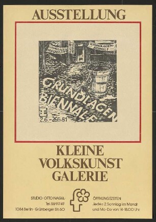 Ausstellungswerbung: "Grundlagenbiennale I" von 02.06. bis 26.06.1981