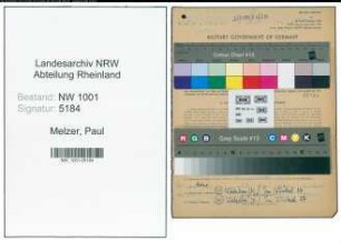 Entnazifizierung Paul Melzer, geb. 28.05.1908 (Studienrat)