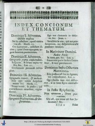Index concionum et thematum