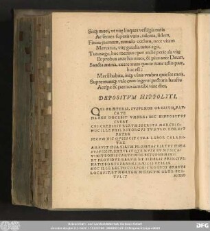 Depositum Hippolyti.