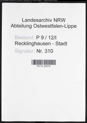 Namensverzeichnis Recklinghausen - Stadt, Todesfälle