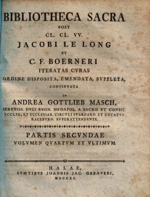 Bibliotheca Sacra, 2,3,[2]. De Versionibus Librorum Sacrorum ; 3. De Versionibus Latinis ; [2]
