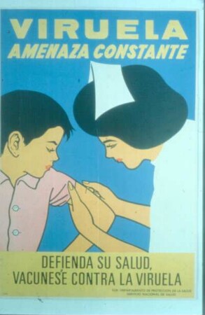 Plakat. Pocken, eine ständige Bedrohung. Chile