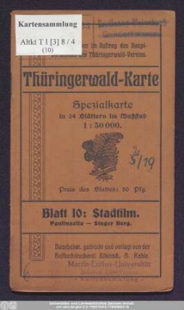 Blatt 10: Stadtilm : Paulinzella - Singer Berg