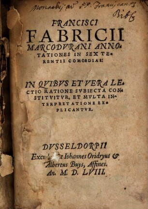 Annotationes in sex Terentii Comoedias