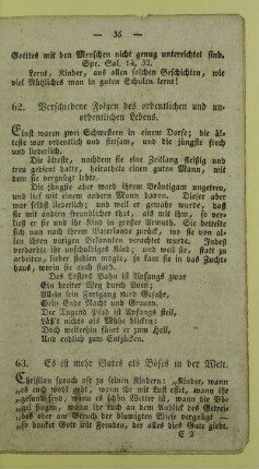 62. Verschiedene Folgen des ordentlichen und unordentlichen Lebens