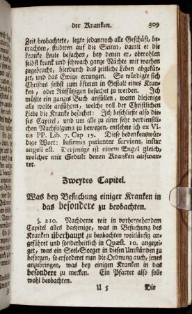 Zweytes Capitel. Was bey Besuchung einiger Kranken in das besondere zu beobachten.