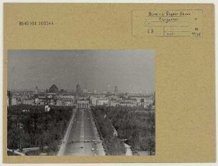 Blick von der Siegessäule im Tiergarten. Berlin, Tiergarten, Straße des 17. Juni