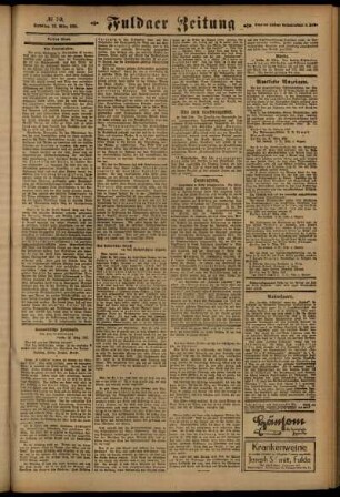 Dritte Ausgabe vom Samstag, den 26. März 1921.
