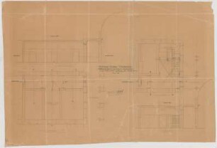 Thiersch, Friedrich von; Wiesbaden; Kurhaus - Wölbformen - Übersicht im Korridor der Wandelhalle Nordwest (Grundrisse, Schnitte)