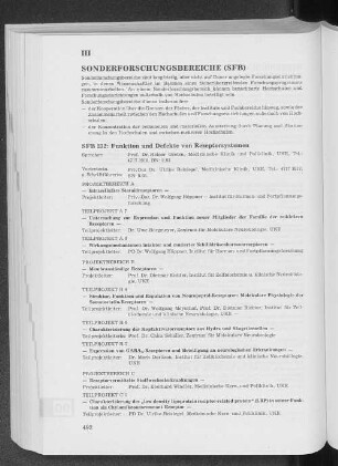 III. Sonderforschungsbreiche (SFB)