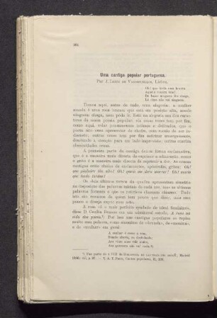 Uma cantiga popular portuguesa