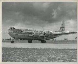 Außenansicht des Flugzeugtyps "Clipper" der Panamerican World Air Ways (PanAm)