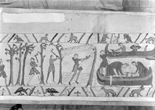 Der Teppich von Bayeux — 29. Szene: Herzog Wilhelm befiehlt, Schiffe zu bauen