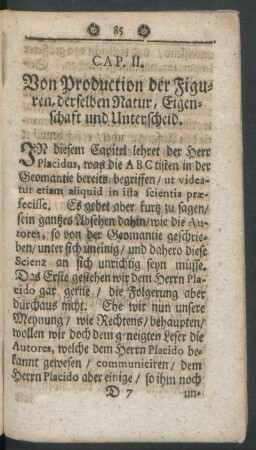 Cap. II. Von Production der Figuren, derselben Natur, Eigenschaft und Unterscheid
