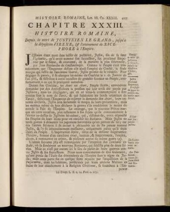Chapitre XXXIII. Histoire Romaine, Depuis la mort de Justinien Le Grand,[...]