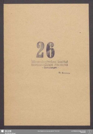26: Mineralogie, insbesondere Oryctognosie, Geschichte der Mineralogie