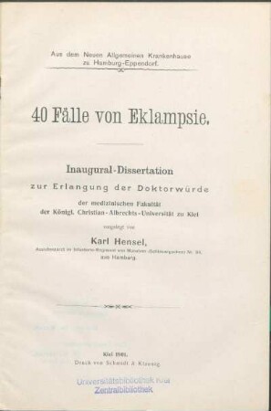 40 Fälle von Eklampsie