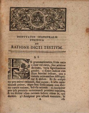 Diss. inaug. iur. de ratione dicti testium