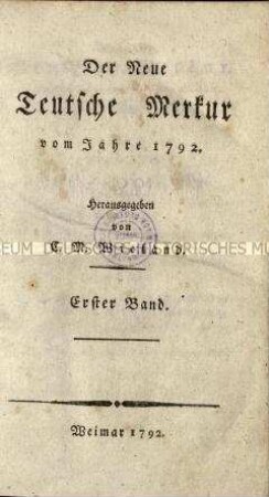 Der neue deutsche Merkur, Jg. 1792, 1.-6. Stück (Januar- Juni)